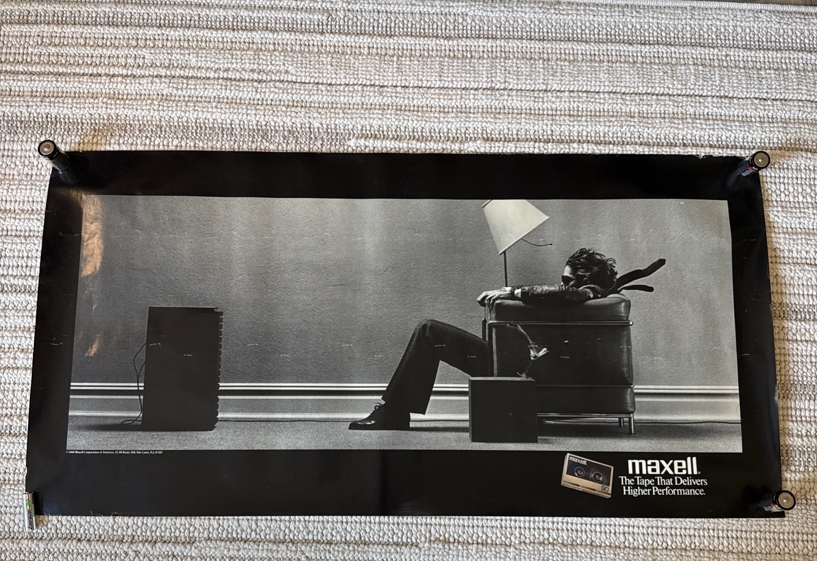 1988 Maxell "Blown Away" Vintage Record Store Advertising Poster Steigman 39x20