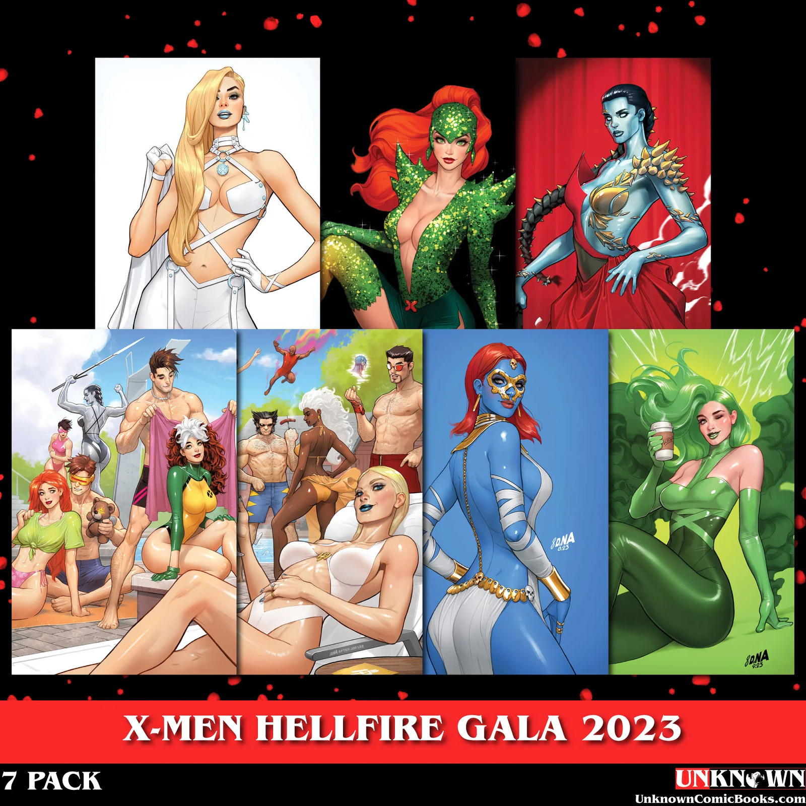 [7 PACK VIRGIN] X-MEN: HELLFIRE GALA 2023 (JEAN GREY 1, X-MEN 25 26 27, WOLVERIN