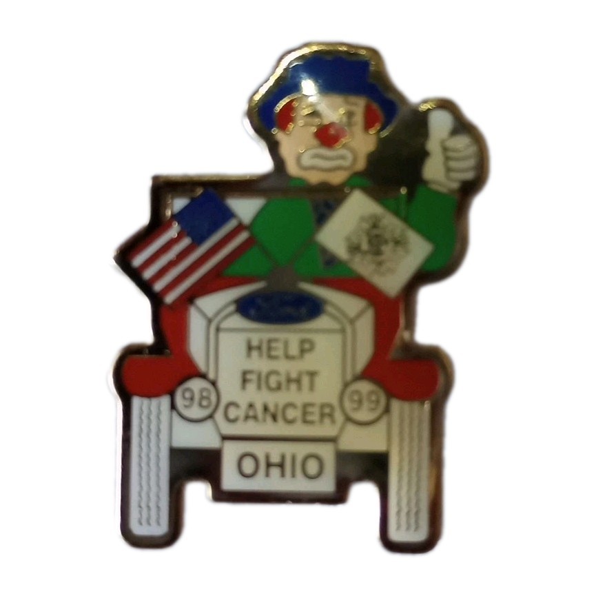 Vtg Ford VFW Ohio Help Fight Cancer Pin Vintage Collectible 1” Cown Vtg Ford VFW Ohio Help Fight Cancer Pin Vintage Collectible 1” Cown