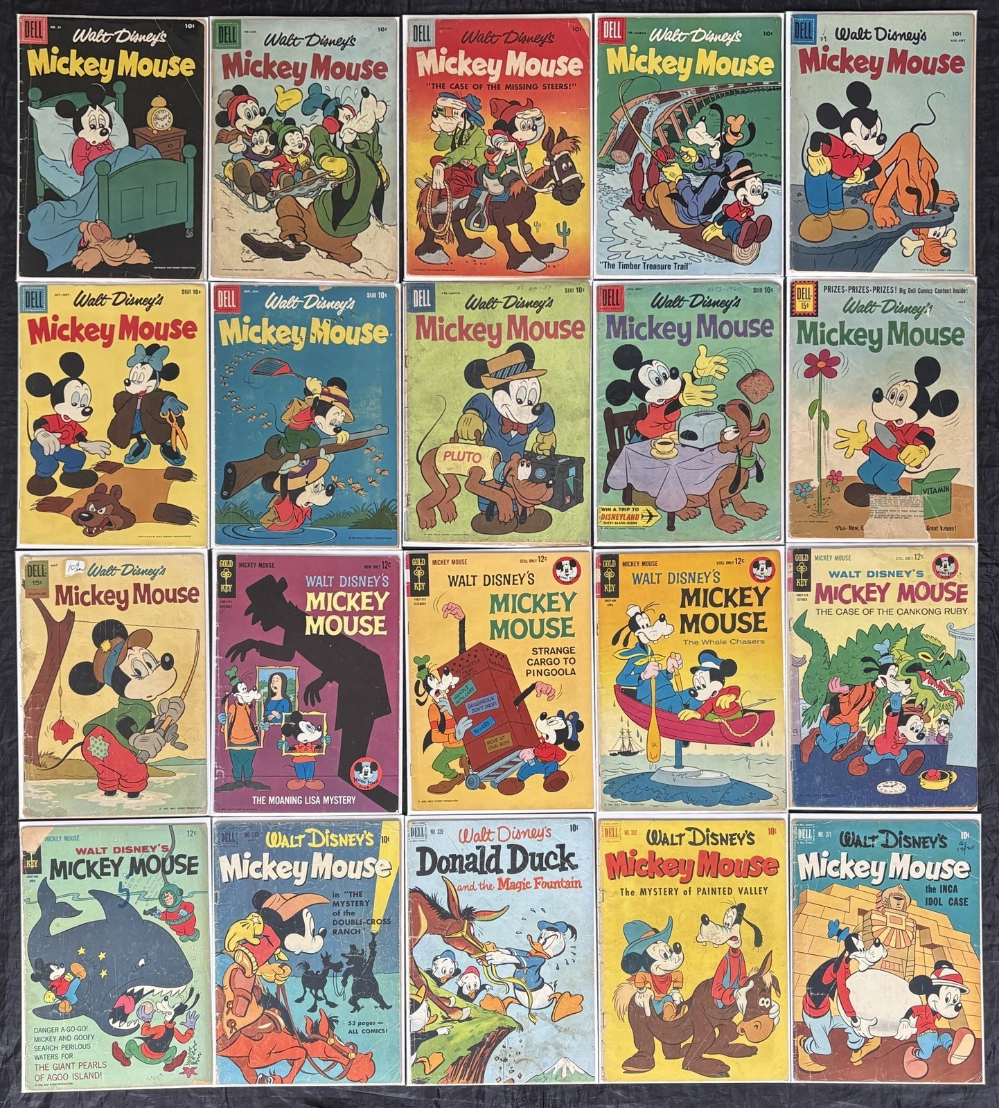 Mickey Mouse of (54) Issues Four Color Golden/Silver/Bronze/Modern Dell Gold Key Mickey Mouse of (54) Issues Four Color Golden/Silver/Bronze/Modern Dell Gold Key