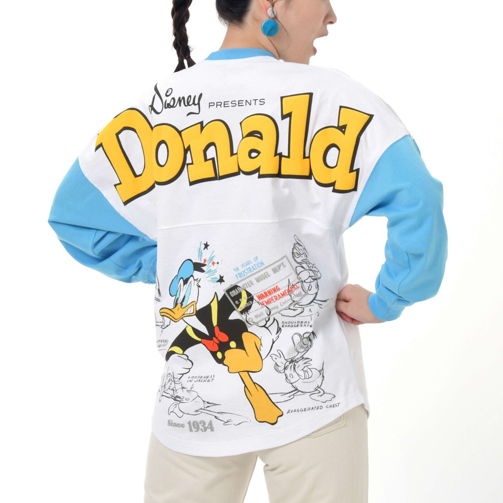 Japan Tokyo Disney Store Spirit Jersey Donald long sleeve T-shirt DUCK BIRTHDAY