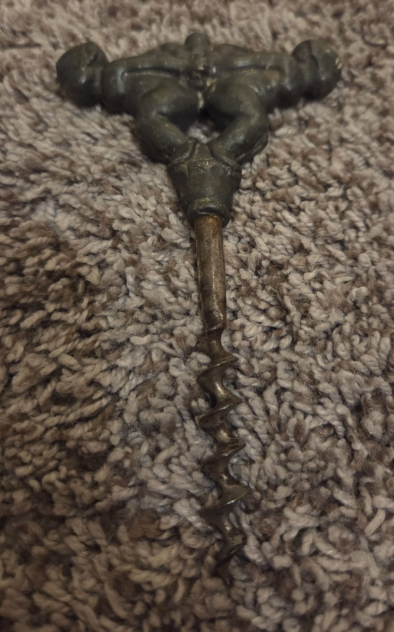 Weird Rare Antique Danish Art Deco Bronze Corkscrew est. 1920s Grapes Weird Rare Antique Danish Art Deco Bronze Corkscrew est. 1920s Grapes