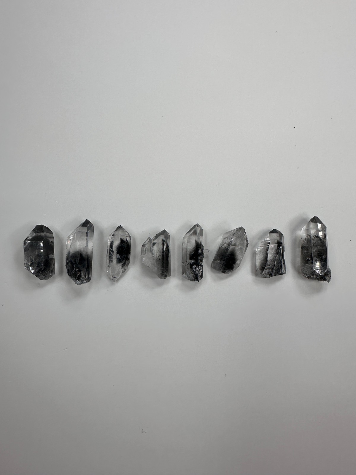 8 Incredible RARE Arkansas Quartz Crystal DARK Blue Phantom Points 8 Incredible RARE Arkansas Quartz Crystal DARK Blue Phantom Points