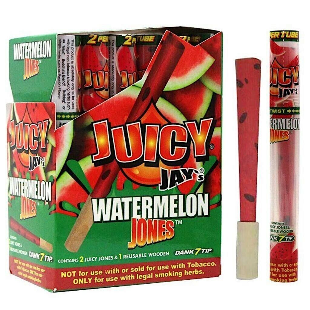 2 Sealed boxes Juicy Jay’s Jones Watermelon Pre-rolled Cones & Dank Tip 48 Pack