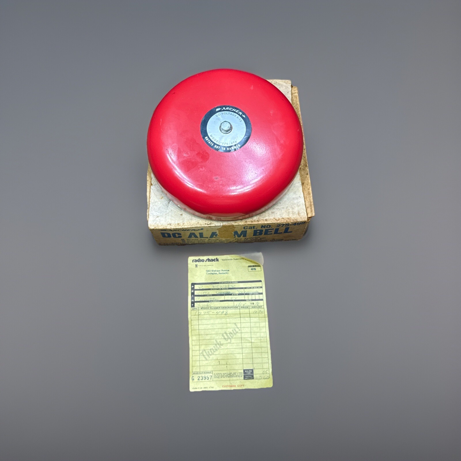 Vintage Archer Red Alarm School Firehouse Bell DC-Voltage 6-12 Model 275-498 Vintage Archer Red Alarm School Firehouse Bell DC-Voltage 6-12 Model 275-498