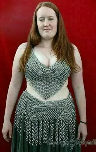 Medieval Chainmail Aluminum Butted Bra and Skirt Knight Armor for Women & Girls Medieval Chainmail Aluminum Butted Bra and Skirt Knight Armor for Women & Girls