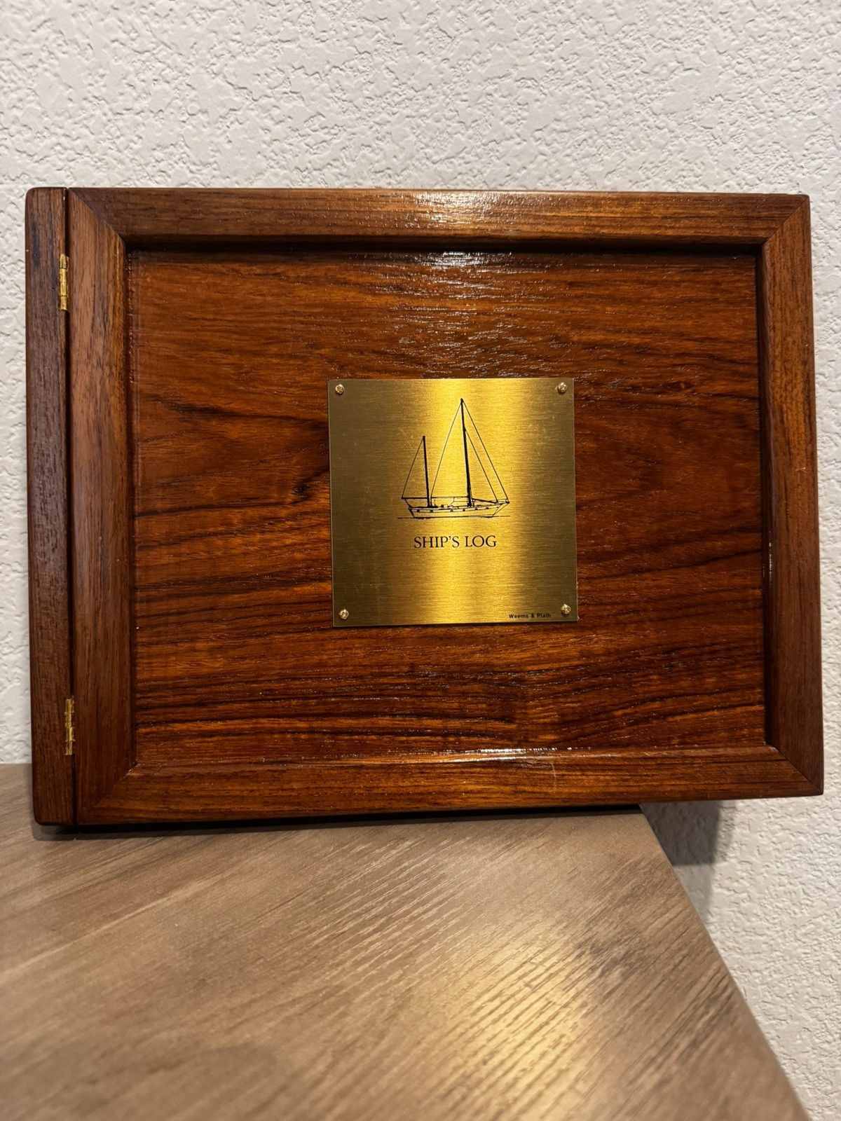 Weems & Plath Teak Wood Ship’s Log Book Cover Nautical Decor Sailboat Edition Weems & Plath Teak Wood Ship’s Log Book Cover Nautical Decor Sailboat Edition