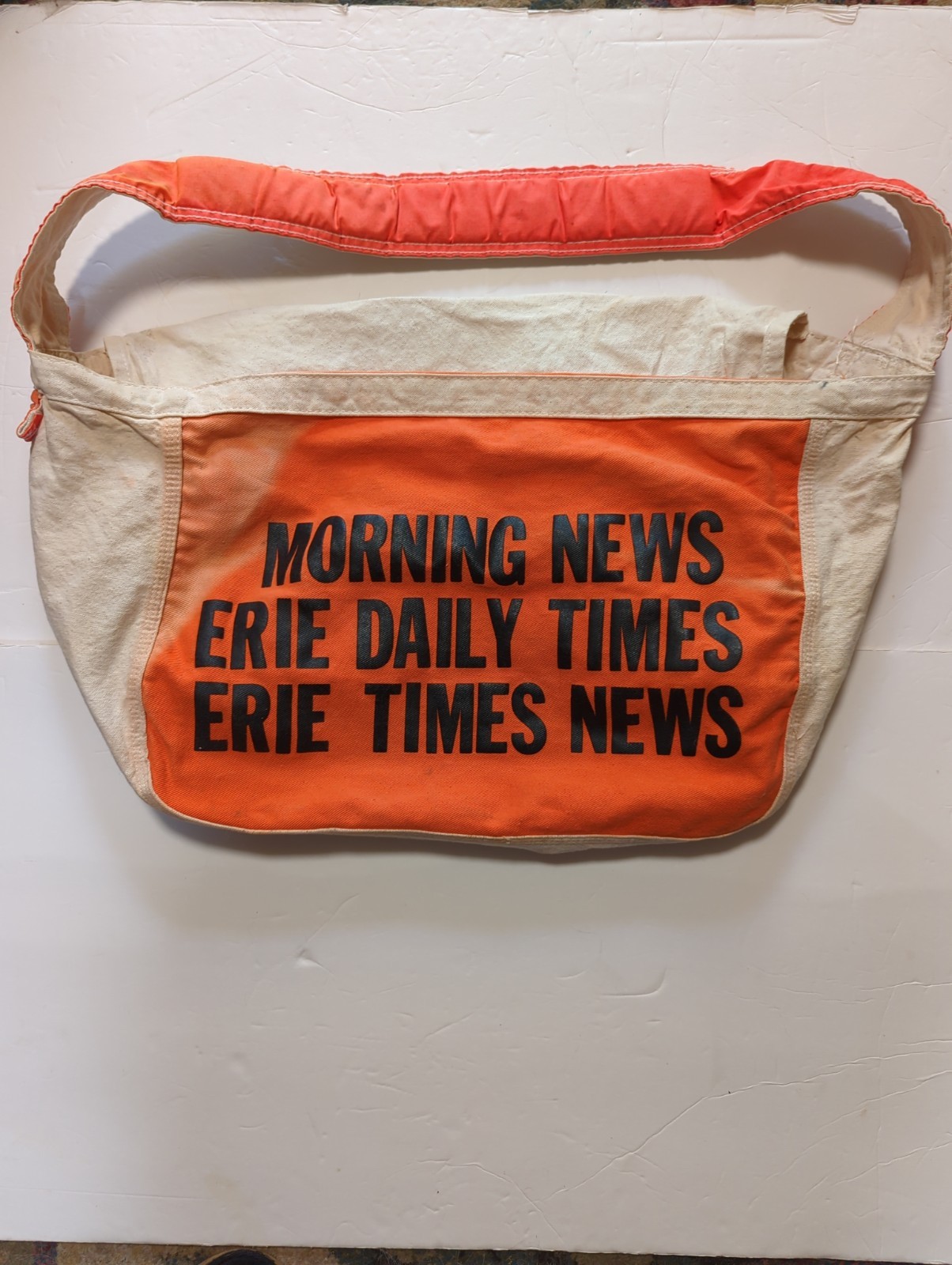 Vintage Erie Daily Times Newspaper Carrier Canvas Delivery Bag Vintage Erie Daily Times Newspaper Carrier Canvas Delivery Bag