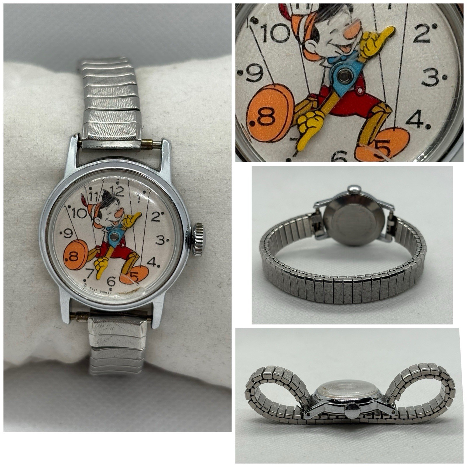 Vintage 1960s Timex Pinocchio Character Watch Walt Disney Productions Windup Vintage 1960s Timex Pinocchio Character Watch Walt Disney Productions Windup