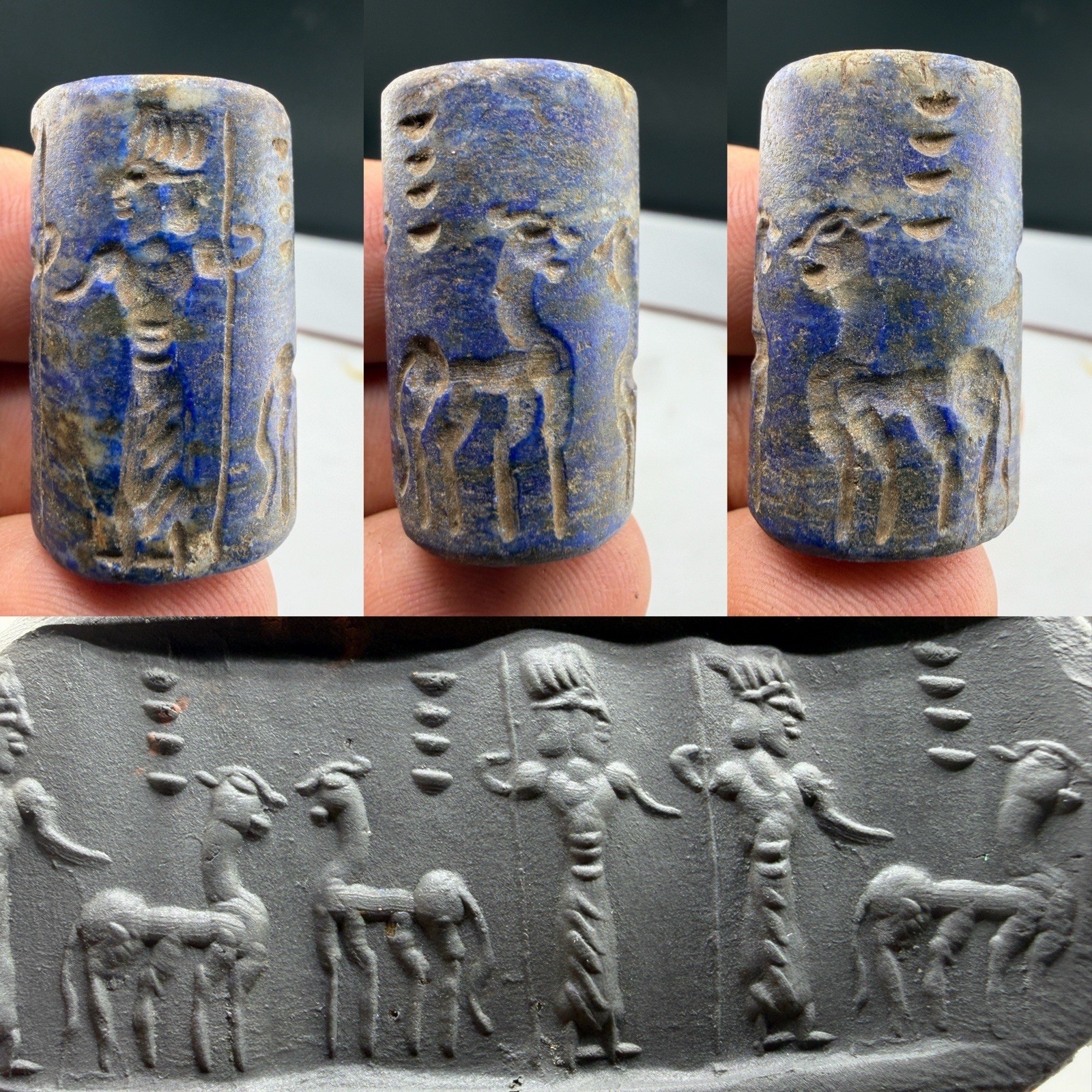 Wonderful Ancient Roman Lapis Lazuli Intaglio Seal Stone Old Bead Wonderful Ancient Roman Lapis Lazuli Intaglio Seal Stone Old Bead