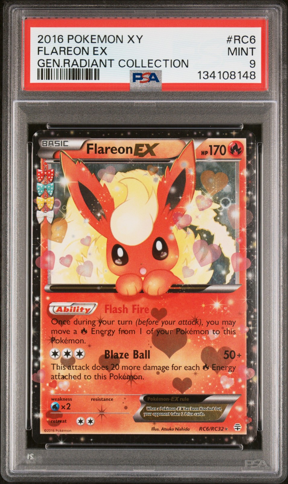 PSA 9 FLAREON EX RC6/RC32 | Generations Radiant Collection Pokemon Card PSA 9 FLAREON EX RC6/RC32 | Generations Radiant Collection Pokemon Card