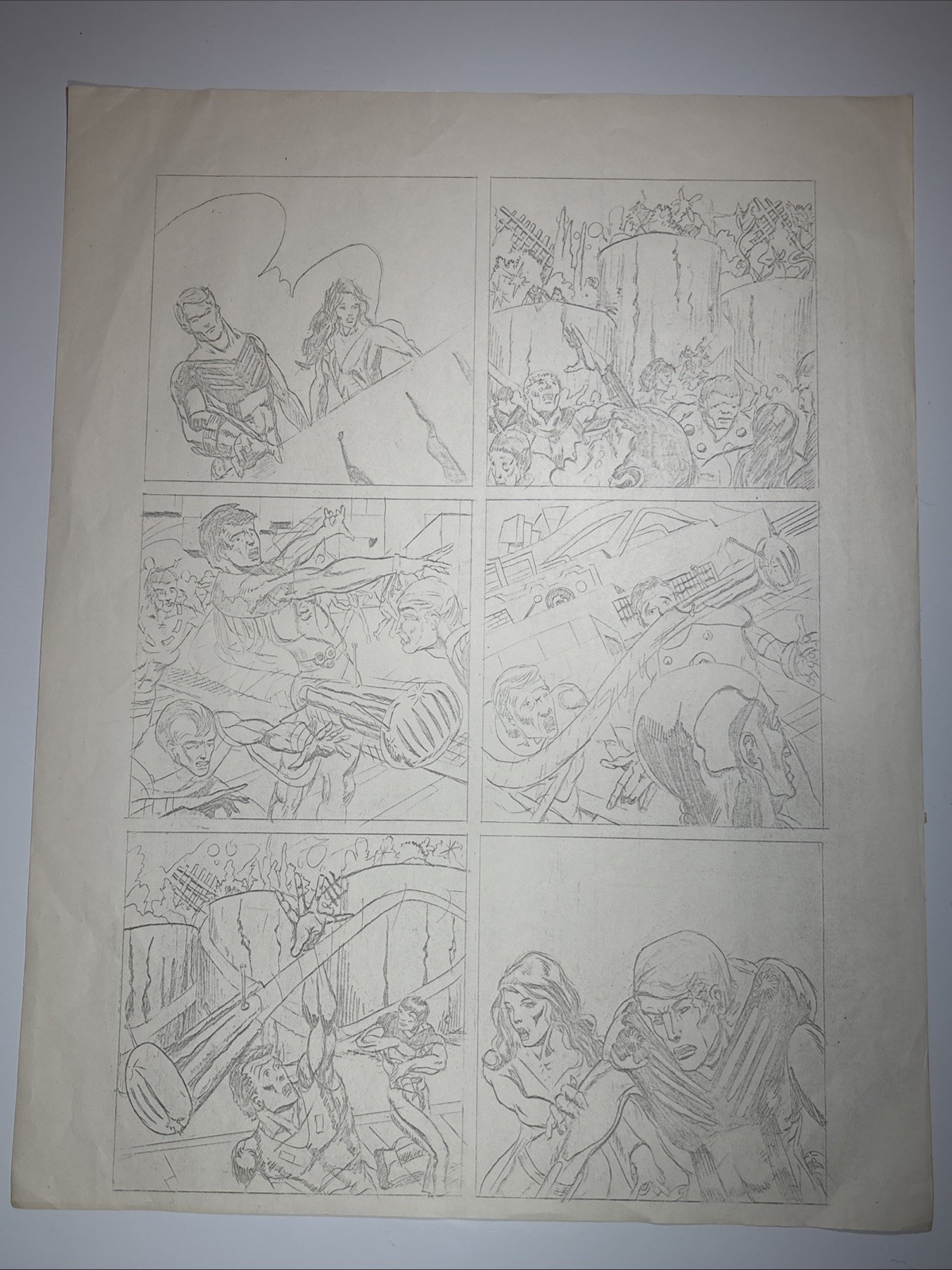 EARL NOREM COMIC BOOK ART Original Storyboard Page VINTAGE DC MARVEL SCI-FI X1 1