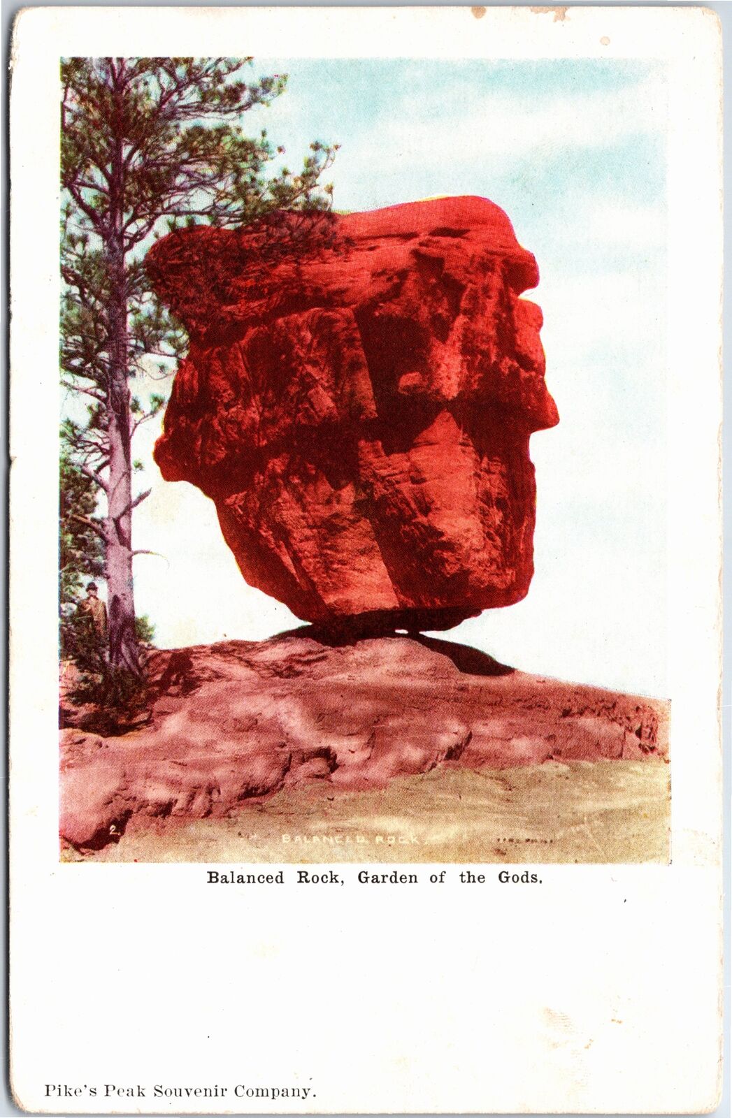 VINTAGE POSTCARD BALANCED ROCK IN THE GARDEN OF THE GODS COLORADO c. 1905