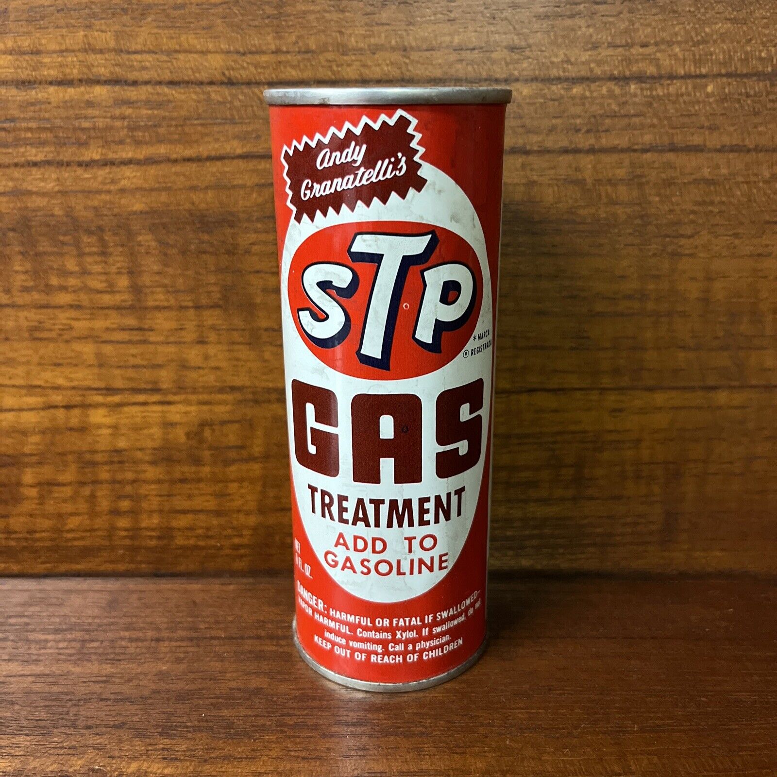 VINTAGE STP ANDY GRANATELLI'S GAS TREATMENT 8 OZ CAN NOS SEALED 1973