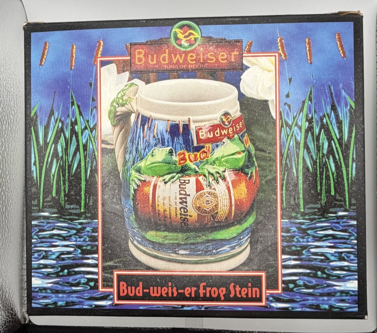 1996 Budweiser Bud-Weis-Er Frog Stein CS289 Ceramarte Brazil NEW in Sealed Box 1996 Budweiser Bud-Weis-Er Frog Stein CS289 Ceramarte Brazil NEW in Sealed Box