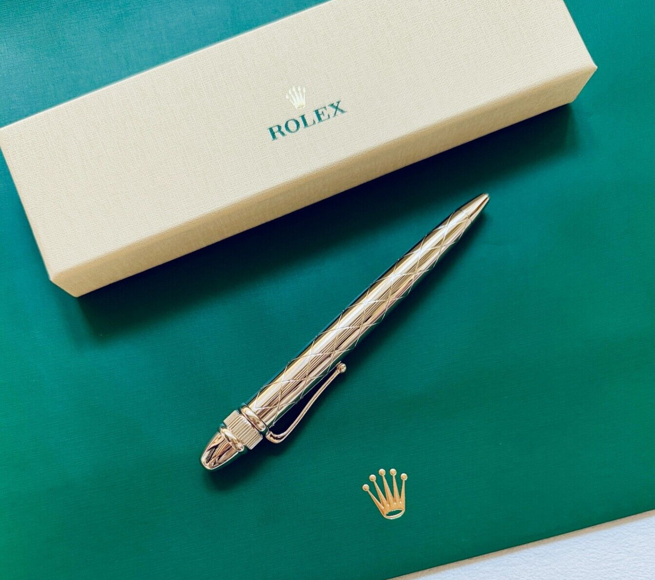 Rolex Vintage-Style Palladium-Finish Ballpoint Pen, New Boxed, Exclusive Ad Gift Rolex Vintage-Style Palladium-Finish Ballpoint Pen, New Boxed, Exclusive Ad Gift