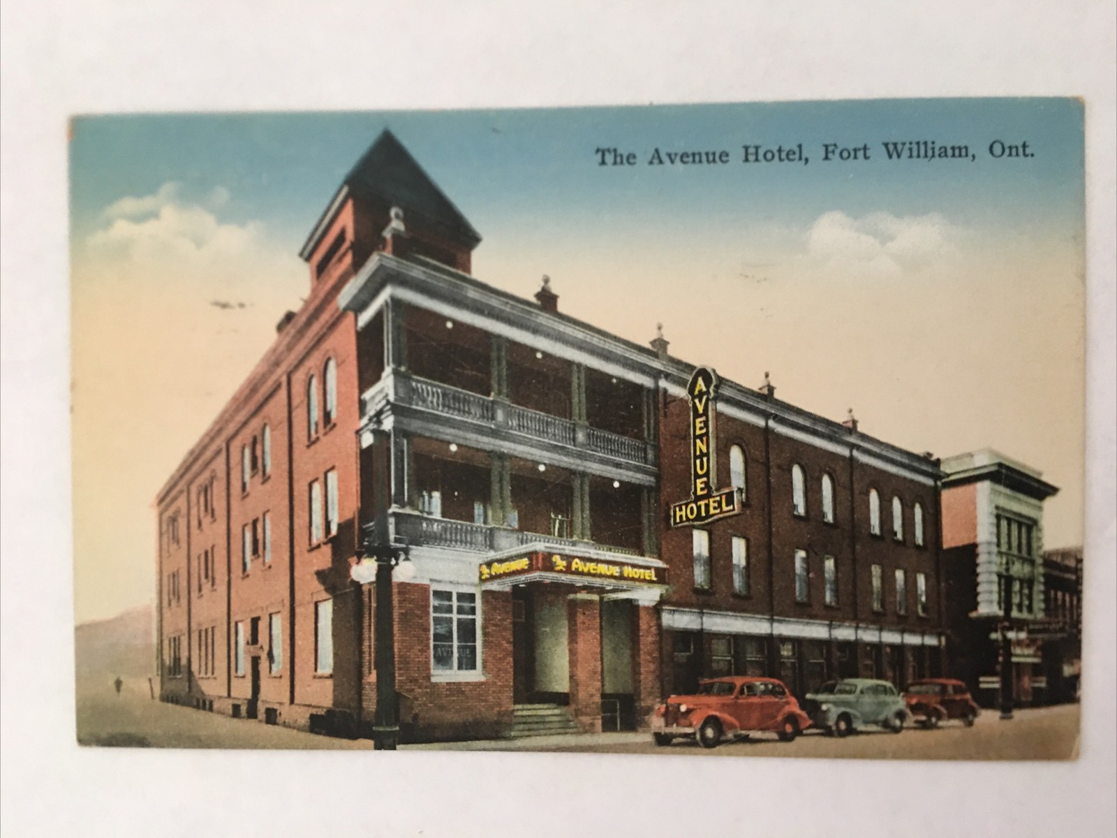 The Avenue Hotel Fort William Ontario Vintage Postcard The Avenue Hotel Fort William Ontario Vintage Postcard