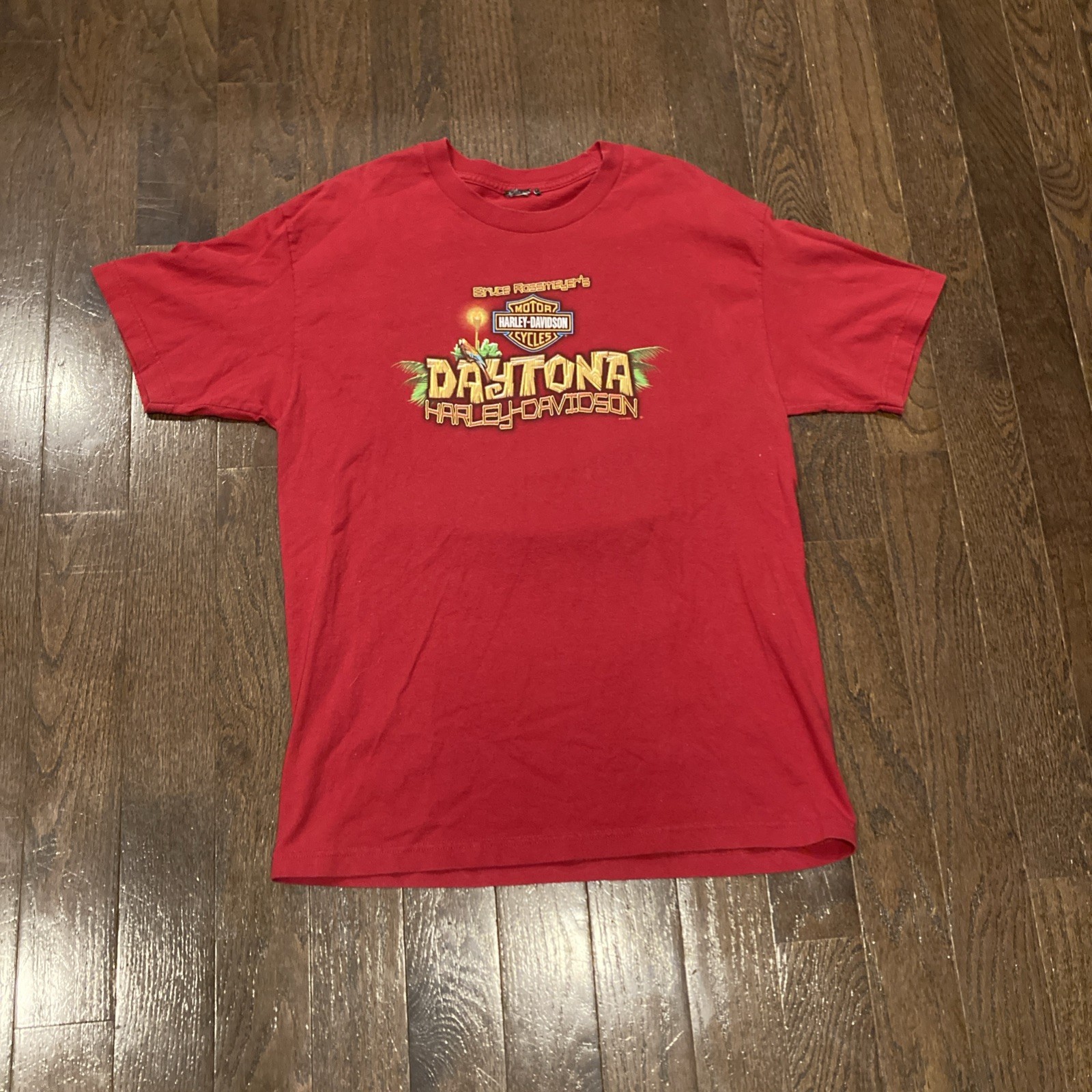 Harley Davidson Bruce Rossmeyer's Daytona Beach T-Shirt Size Large Red