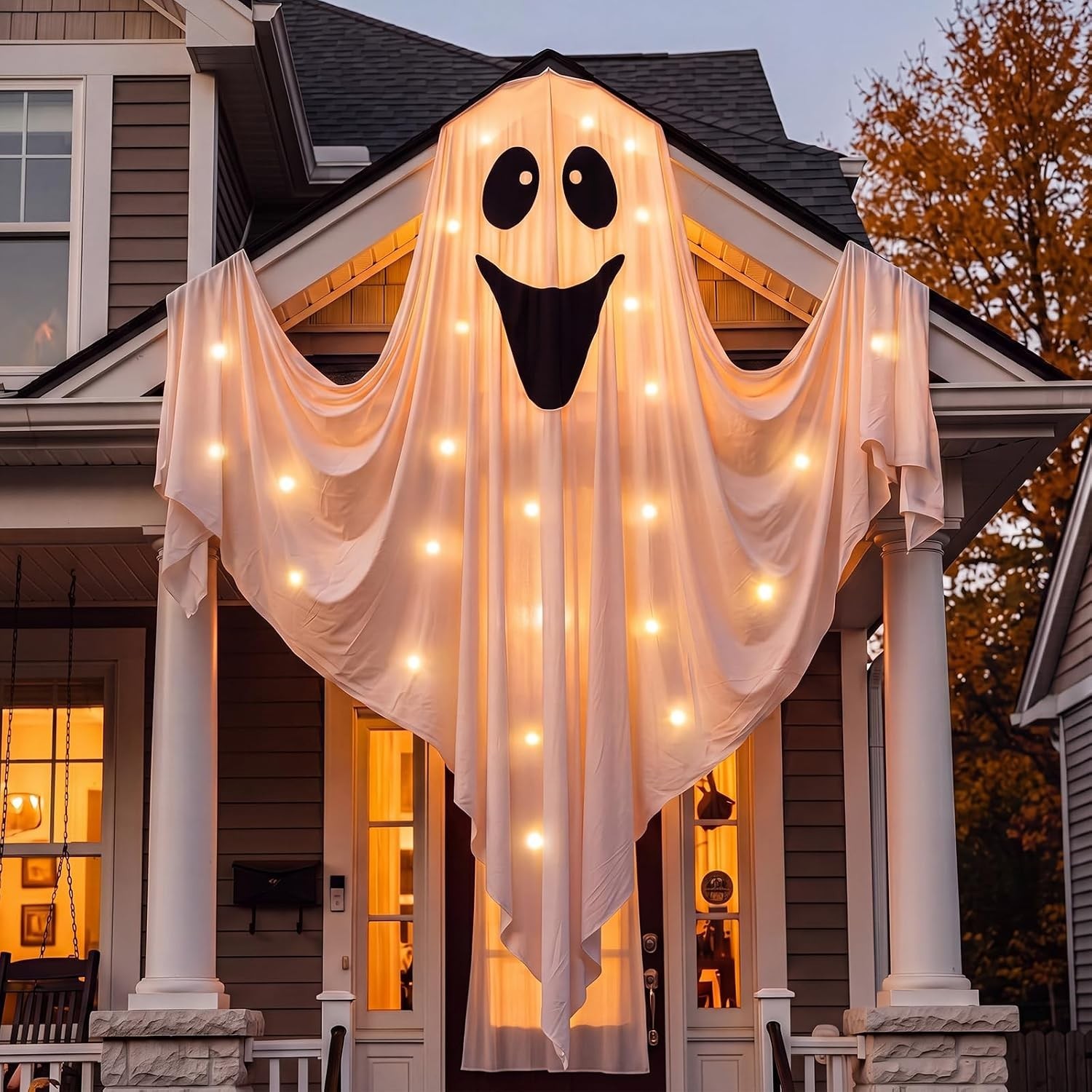 Halloween Ghost Decoration Outdoor Hanging 39" X 63" Light up Ghost