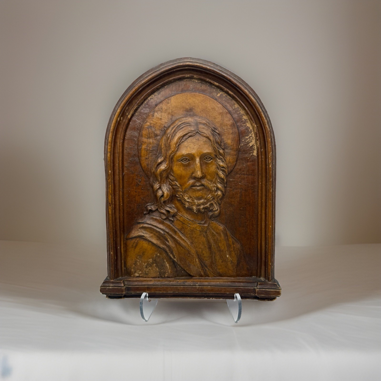 Vintage Genuine Burwood Jesus Christ Relief Wall Plaque 13” Religious Art USA Vintage Genuine Burwood Jesus Christ Relief Wall Plaque 13” Religious Art USA