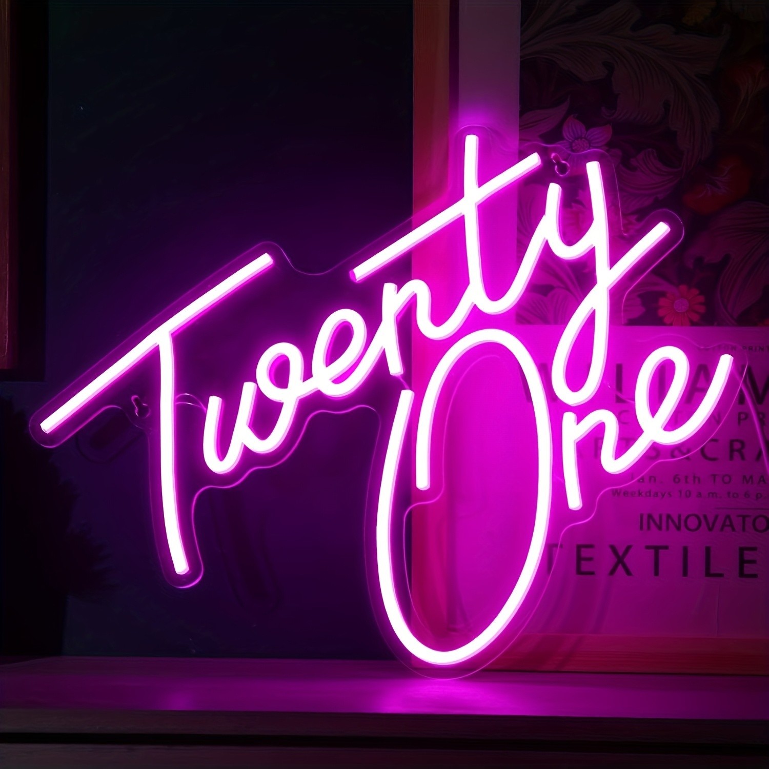 16"x12" Twenty One 21 Birthday Gift LED Neon Sign With Dimmer USB Powered Light 16"x12" Twenty One 21 Birthday Gift LED Neon Sign With Dimmer USB Powered Light