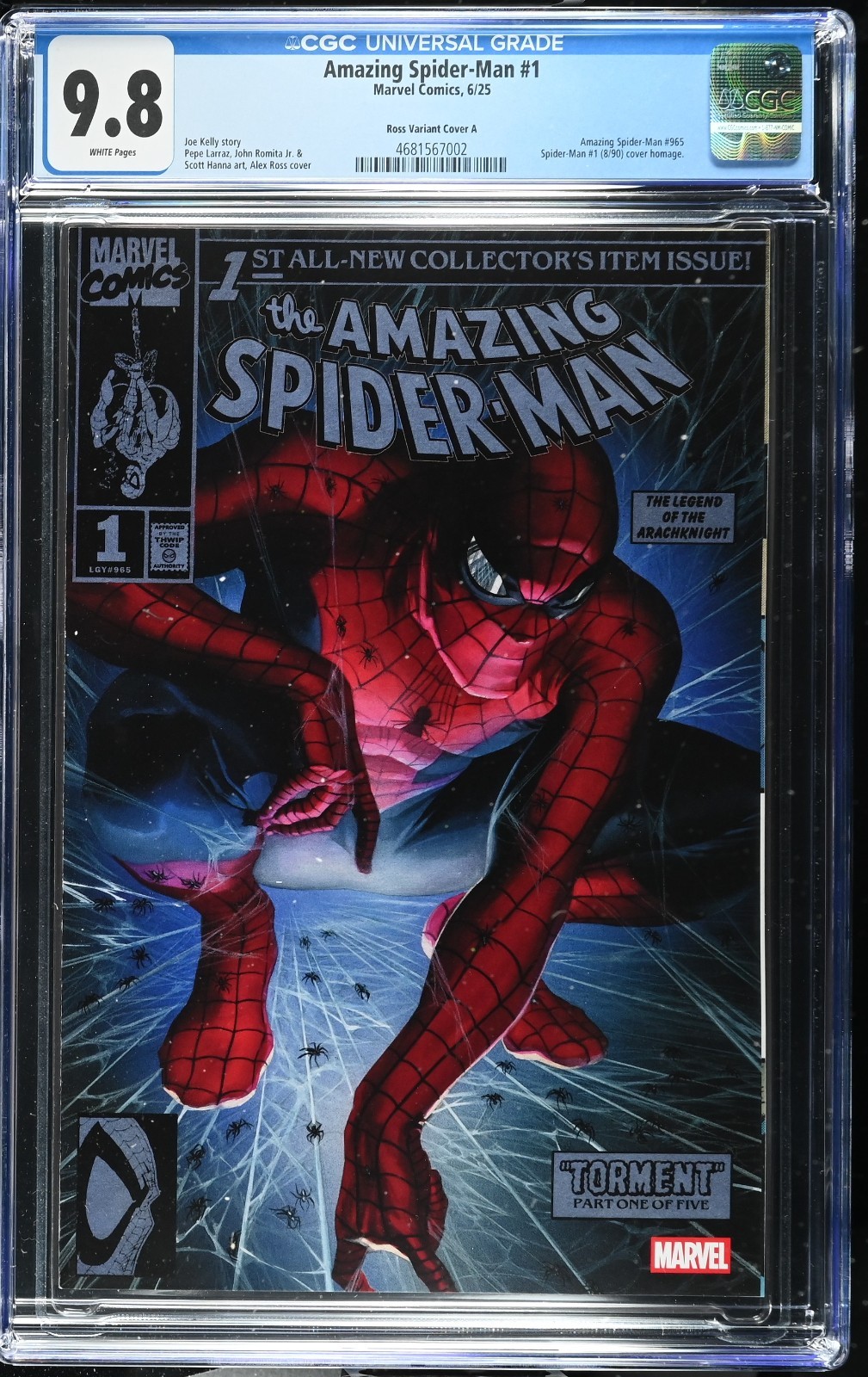 Spider-Man #1 Variants – CGC 9.8 WHITE – Ross, Kirkham, Lee, Crain Spider-Man #1 Variants – CGC 9.8 WHITE – Ross, Kirkham, Lee, Crain