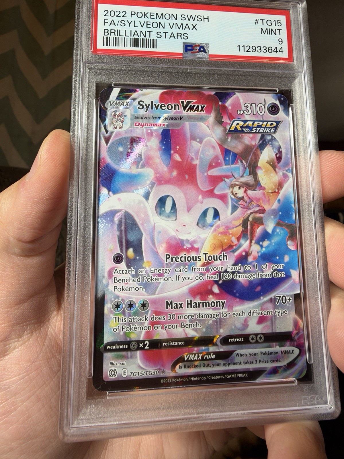 2022 Pokémon Brilliant Stars Sylveon VMAX TG15/TG30 Trainer Gallery PSA 9 Mint 2022 Pokémon Brilliant Stars Sylveon VMAX TG15/TG30 Trainer Gallery PSA 9 Mint