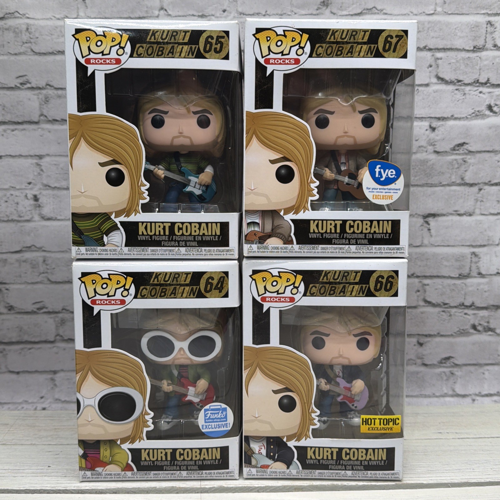 Funko Pop Kurt Cobain Set #64 #65 #66 #67 Funko Shop HT FYE Exclusives NIRVANA Funko Pop Kurt Cobain Set #64 #65 #66 #67 Funko Shop HT FYE Exclusives NIRVANA