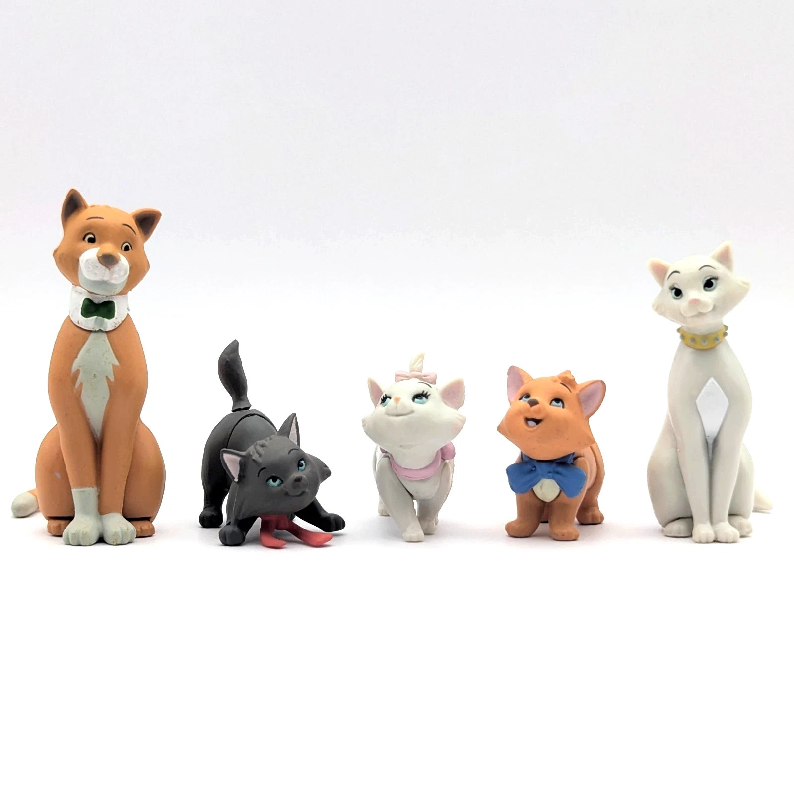 Disney The Aristocats Vintage Mini Figure Set of 5 Tomy Choco Party Used 2004