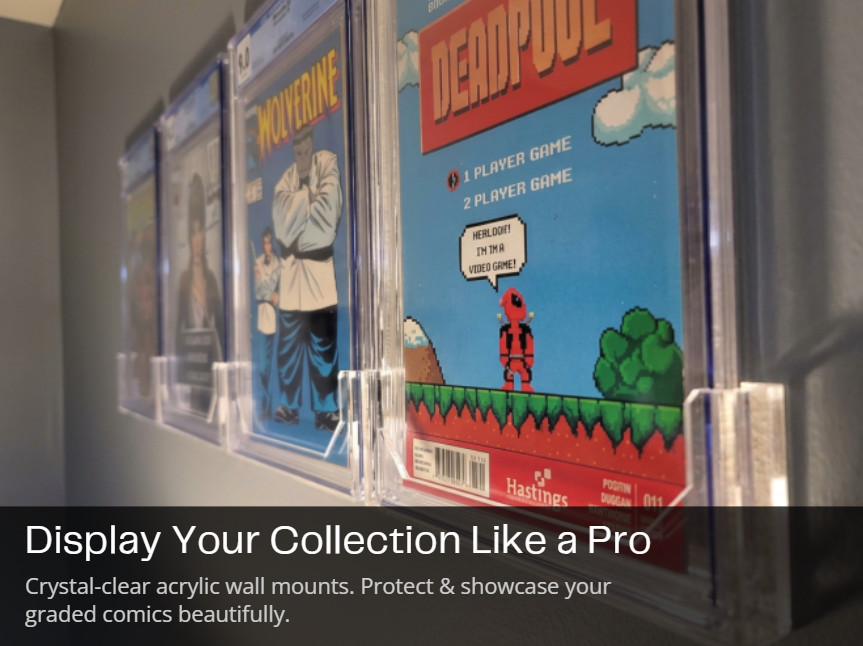 HOT ITEM Comic book wall mount, slabs, custom, acrylic, strong and transparent HOT ITEM Comic book wall mount, slabs, custom, acrylic, strong and transparent