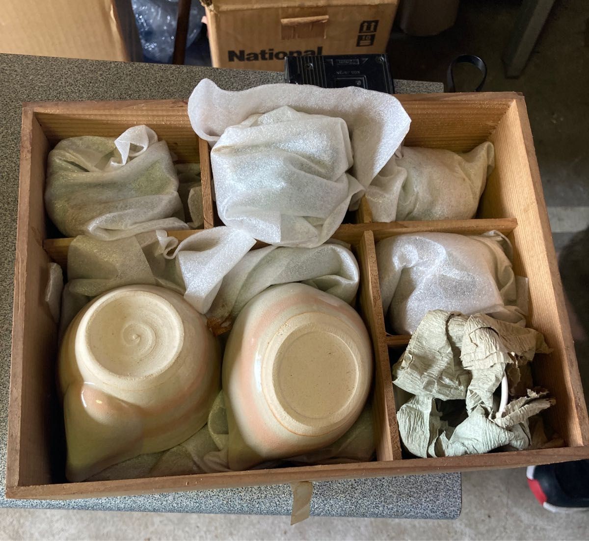 Japanese Hagi Ware Tea Set Kyusu Teapot Yunomi Cups Ceramic Wooden Box