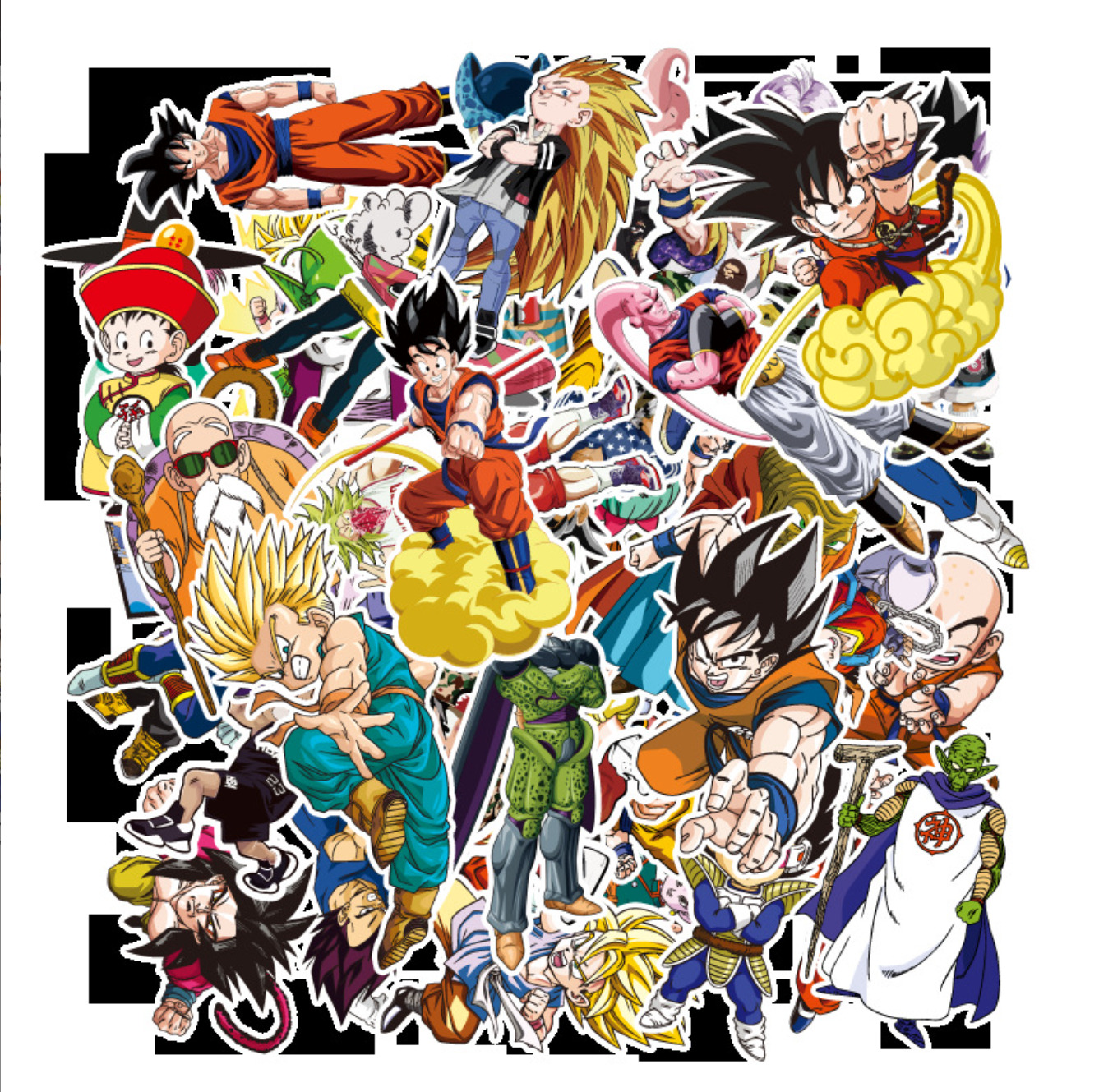 100 Pcs Pack Dragon Ball Z Stickers Character Laptop Car Phone Fridge Decal Bomb