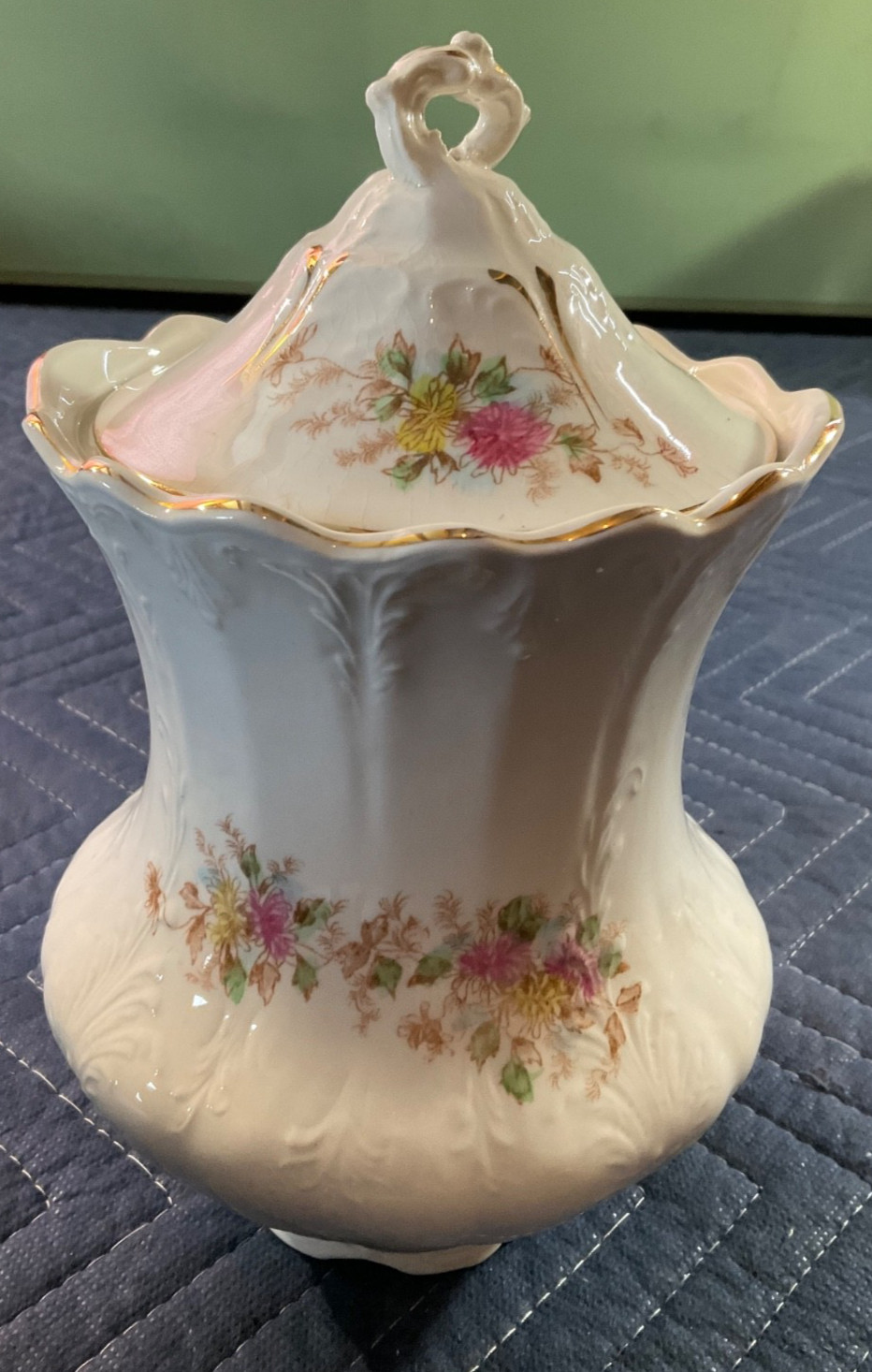 ANTIQUE EDWIN KNOWLES CHINA CO BISQUIT JAR ANTIQUE EDWIN KNOWLES CHINA CO BISQUIT JAR