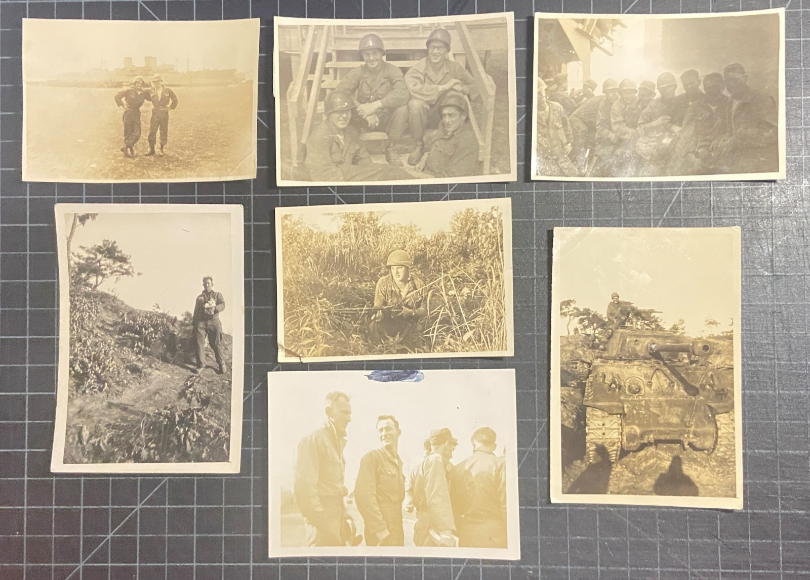 lot of 7 Korean War photos with hand written notes 1951 + 1952 lot of 7 Korean War photos with hand written notes 1951 + 1952