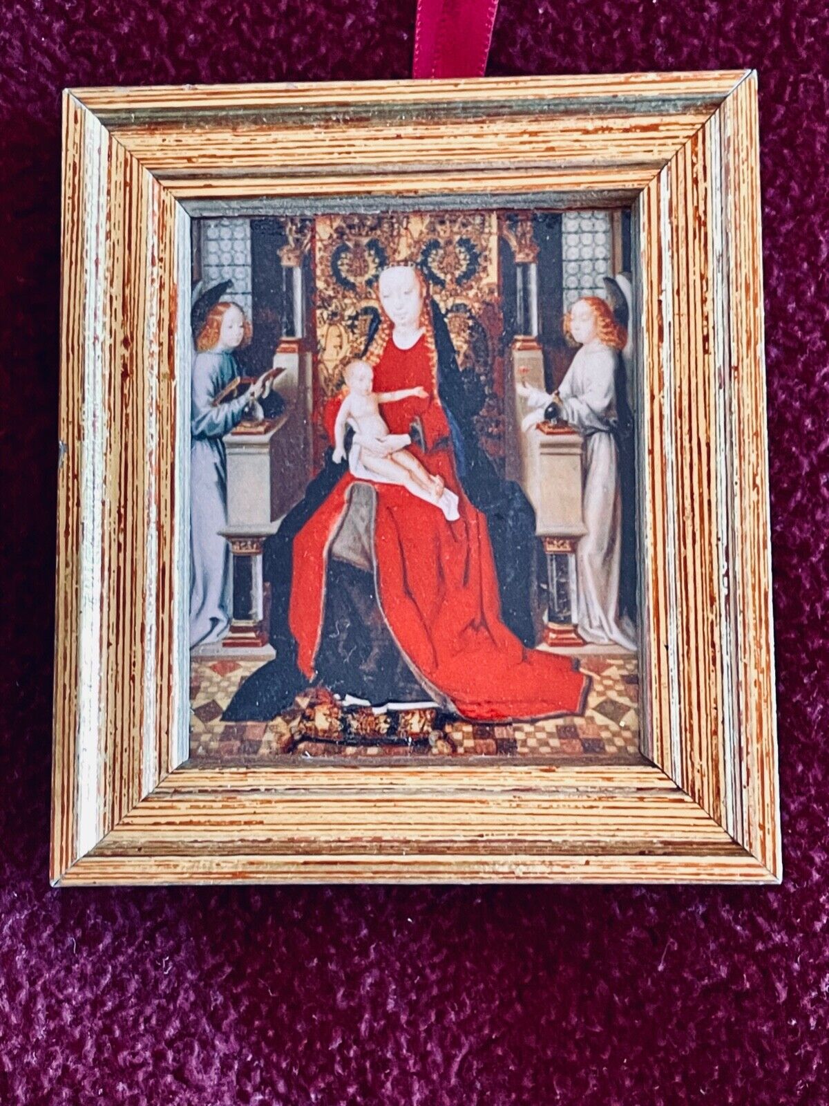 Madonna and Child miniature - ready to hang.