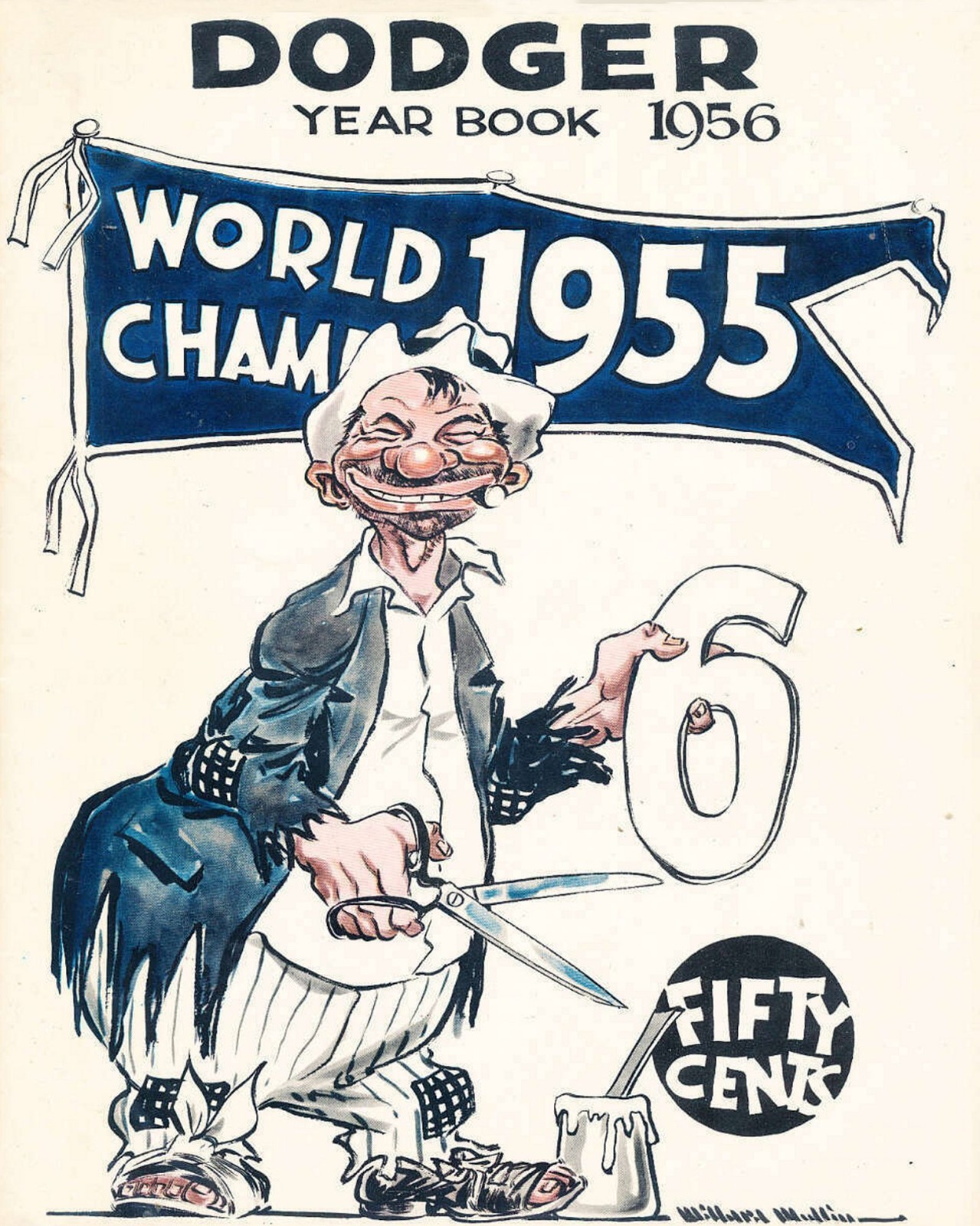 1956 BROOKLYN DODGERS YEARBOOK COVER PHOTO (212-w )