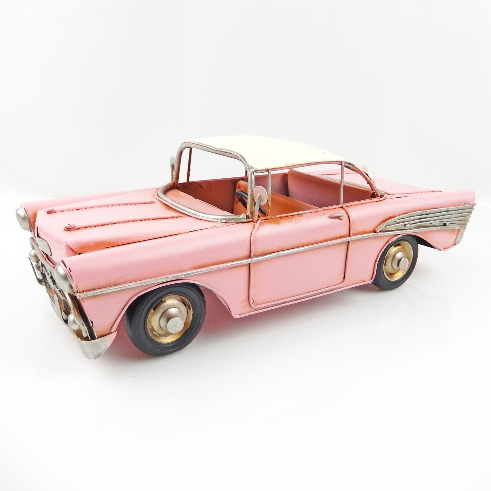 Tin Metal Pink Classic Model Car Figurine Garage Office Dealer Decor 11 inch Tin Metal Pink Classic Model Car Figurine Garage Office Dealer Decor 11 inch