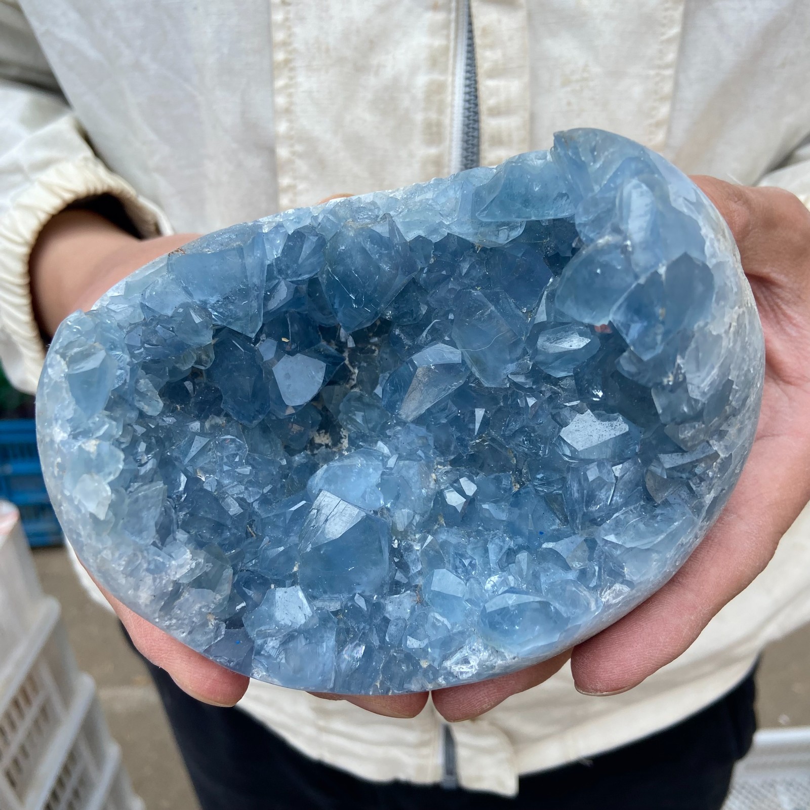 3.6lb Natural Blue Celestite Geode Quartz Crystal Mineral Specimen Healing 3.6lb Natural Blue Celestite Geode Quartz Crystal Mineral Specimen Healing