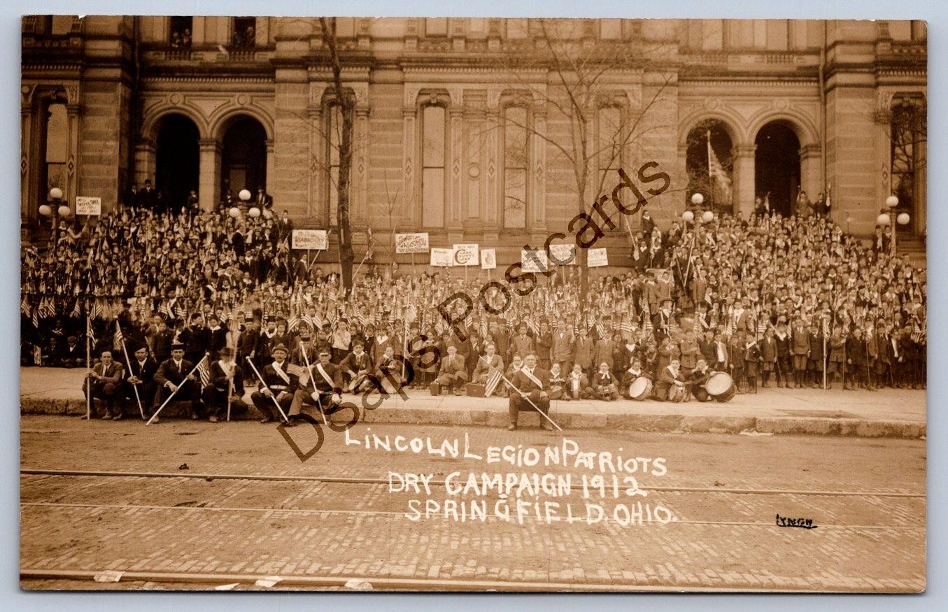 K64/ Springfield Ohio RPPC Postcard 1910 Lincoln Legion Patriots Temperance 285 K64/ Springfield Ohio RPPC Postcard 1910 Lincoln Legion Patriots Temperance 285