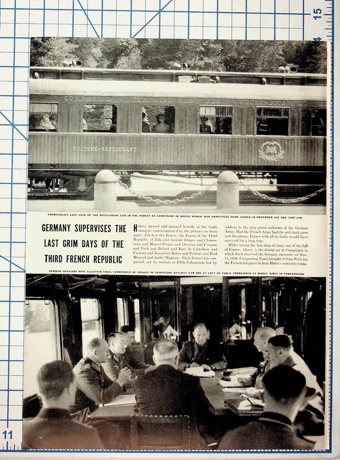 1940 WWII France Armistice Compiègne Wagon Le Bourget Magazine Article
