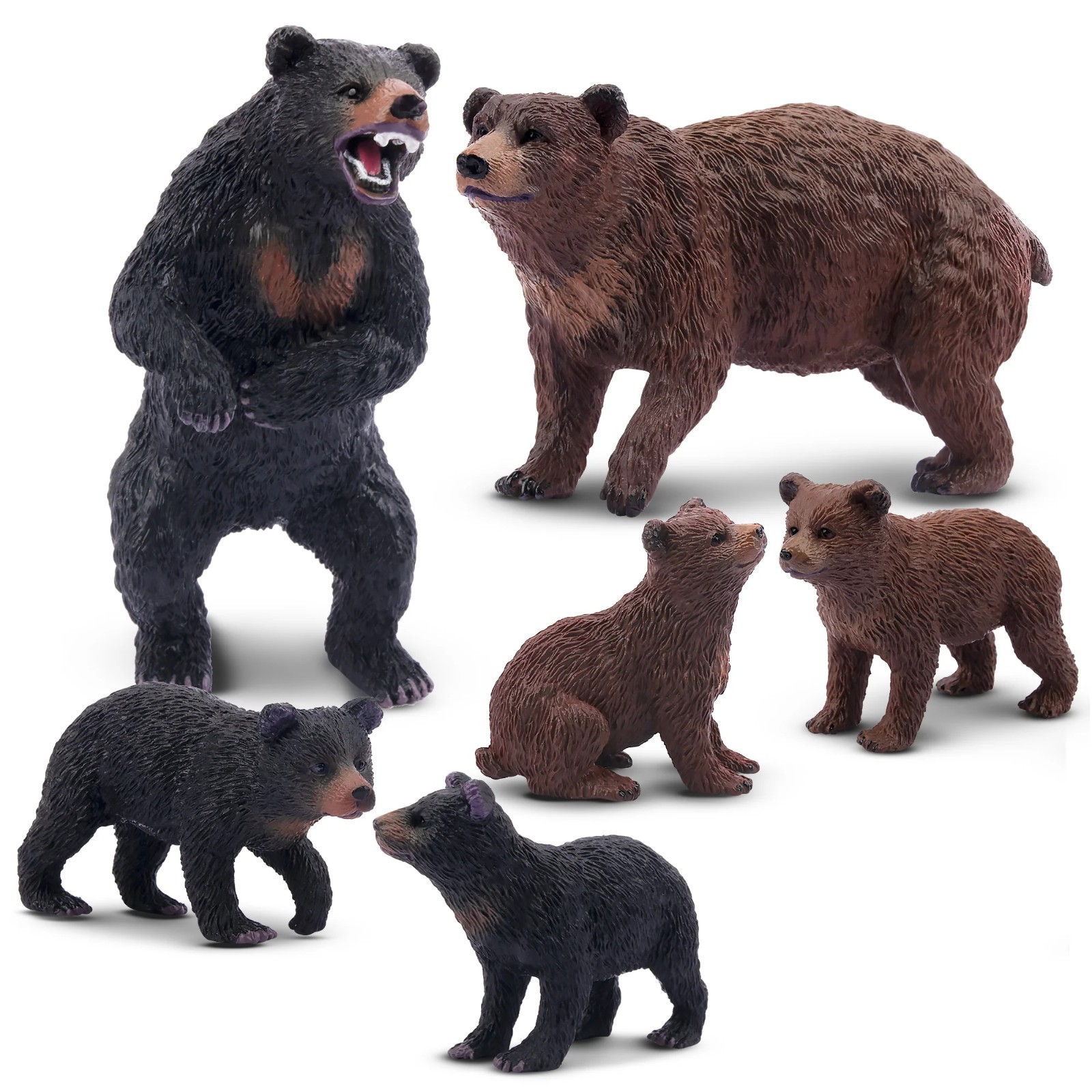 Toymany 6-pcs Bear Animal Figures, Realistic, Collectible Figurines Toy Set Toymany 6-pcs Bear Animal Figures, Realistic, Collectible Figurines Toy Set