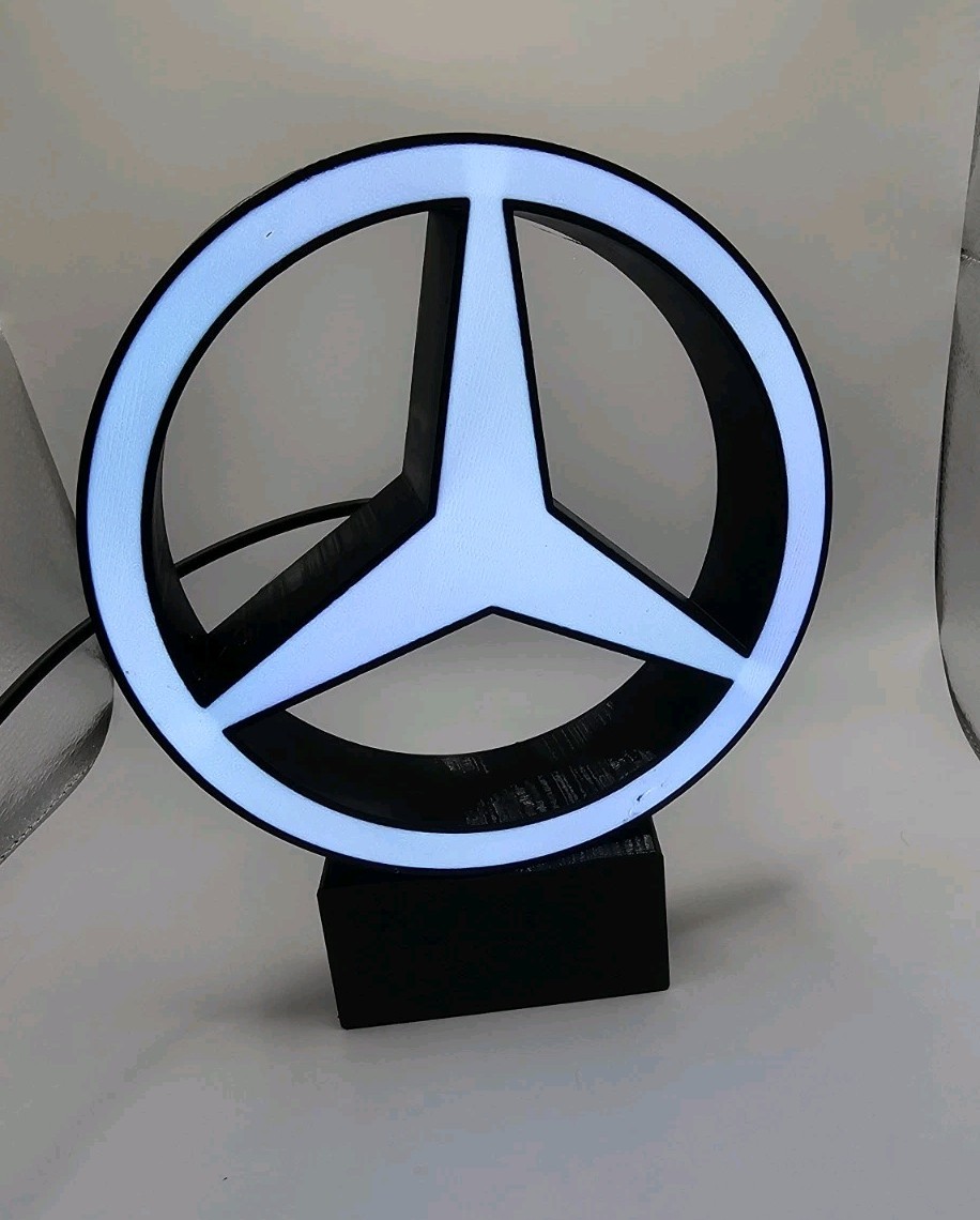 Mercedes Benz Decor Desk LED Lightbox USB Powered Night Light sign shop Mercedes Benz Decor Desk LED Lightbox USB Powered Night Light sign shop