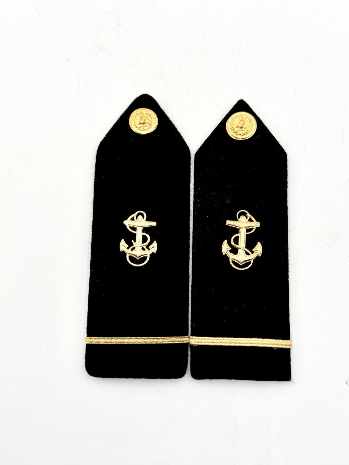 Vintage US Navy Hard Shoulder Boards Anchor Gold Fill With 1 Stripe Mid Shipman Vintage US Navy Hard Shoulder Boards Anchor Gold Fill With 1 Stripe Mid Shipman