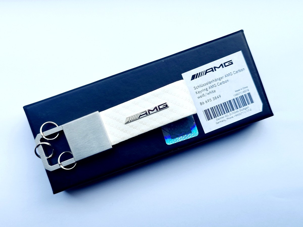 Genuine OEM Mercedes-Benz AMG White Carbon Keychain B66953849 NIB Genuine OEM Mercedes-Benz AMG White Carbon Keychain B66953849 NIB