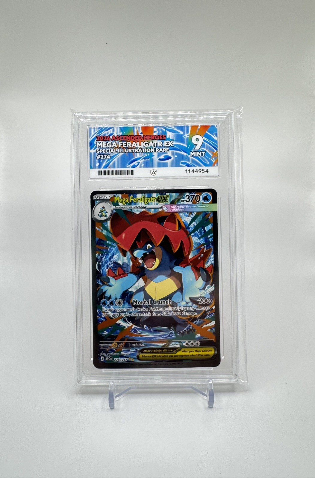 Pokemon 2026 Ascended Heroes Mega Feraligatr ex #274 ACE MINT 9 Pokemon 2026 Ascended Heroes Mega Feraligatr ex #274 ACE MINT 9