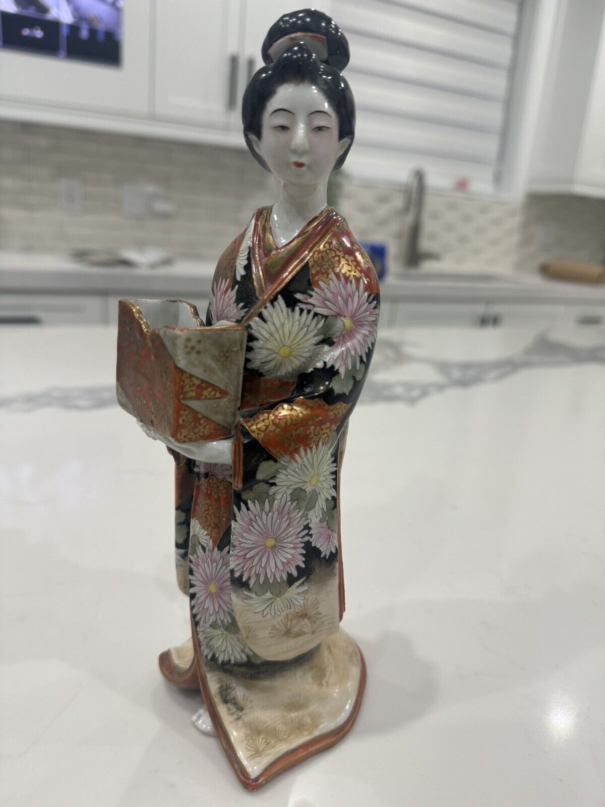 Vintage Japanese Porcelain Geisha Figurine Satsuma Bijin Collectible Art Decor