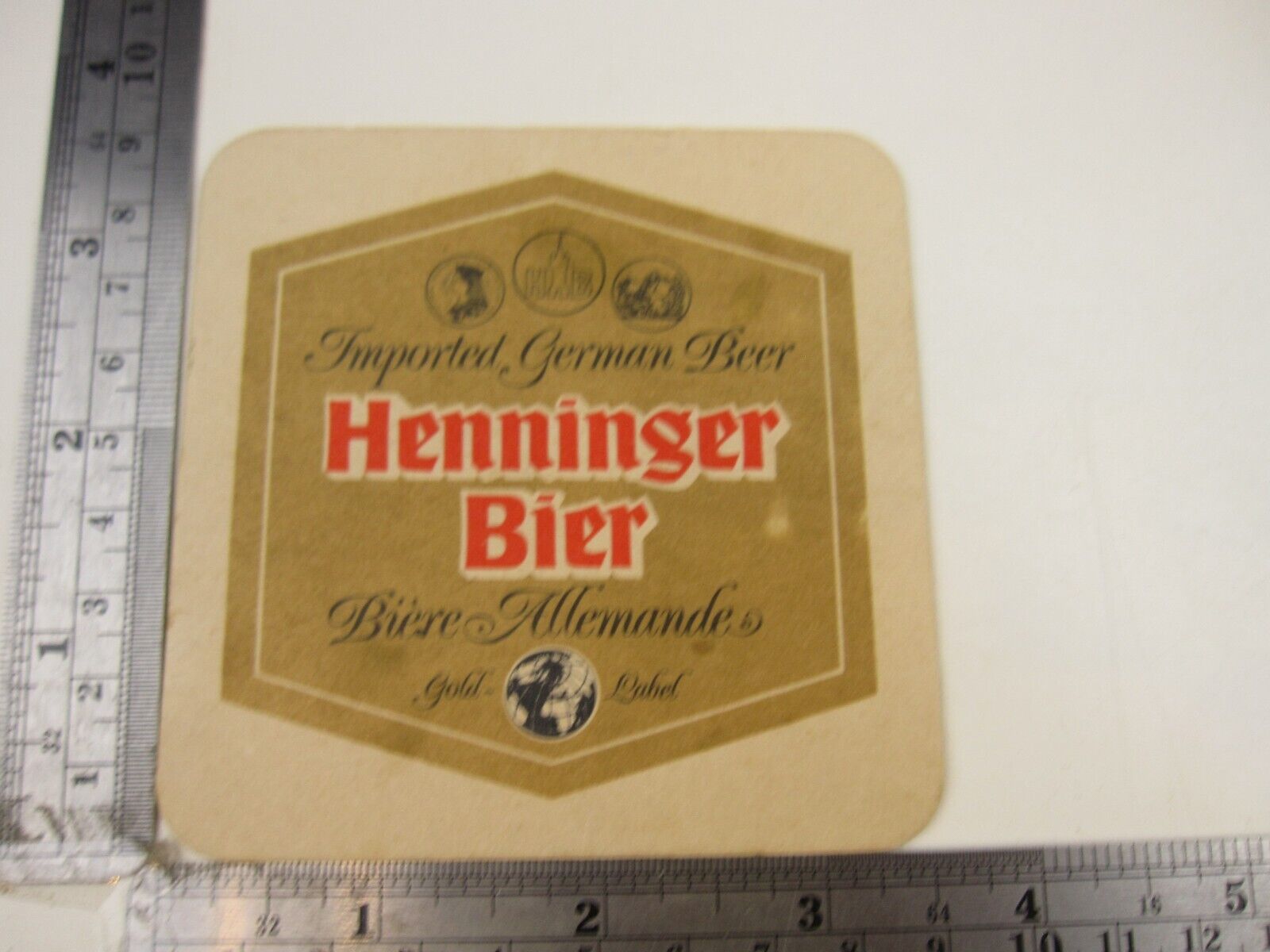 Vintage  Henninger Imported German Bier Coaster Beer Mat   BIS