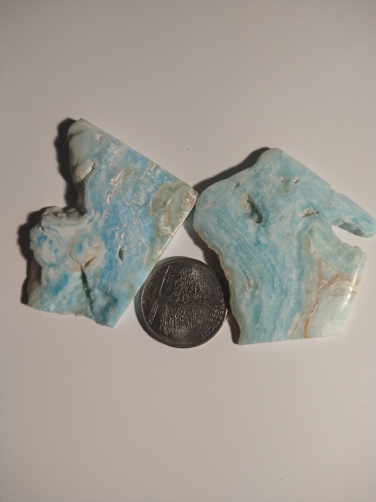 Beautiful Blue Natural Aragonite Slabs Beautiful Blue Natural Aragonite Slabs