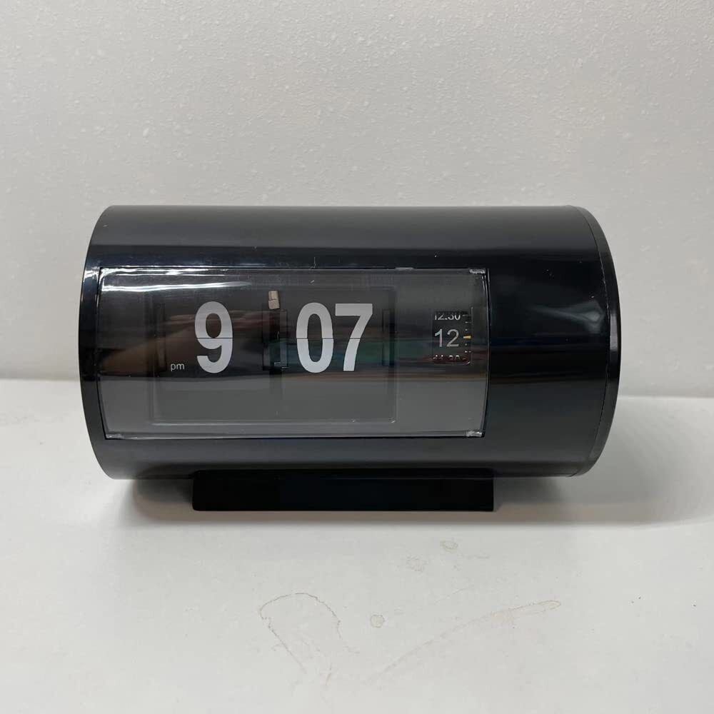 Retro Table Clock Auto Flip Clock 12 Hours AM/PM Format Display Timepiec (Black)