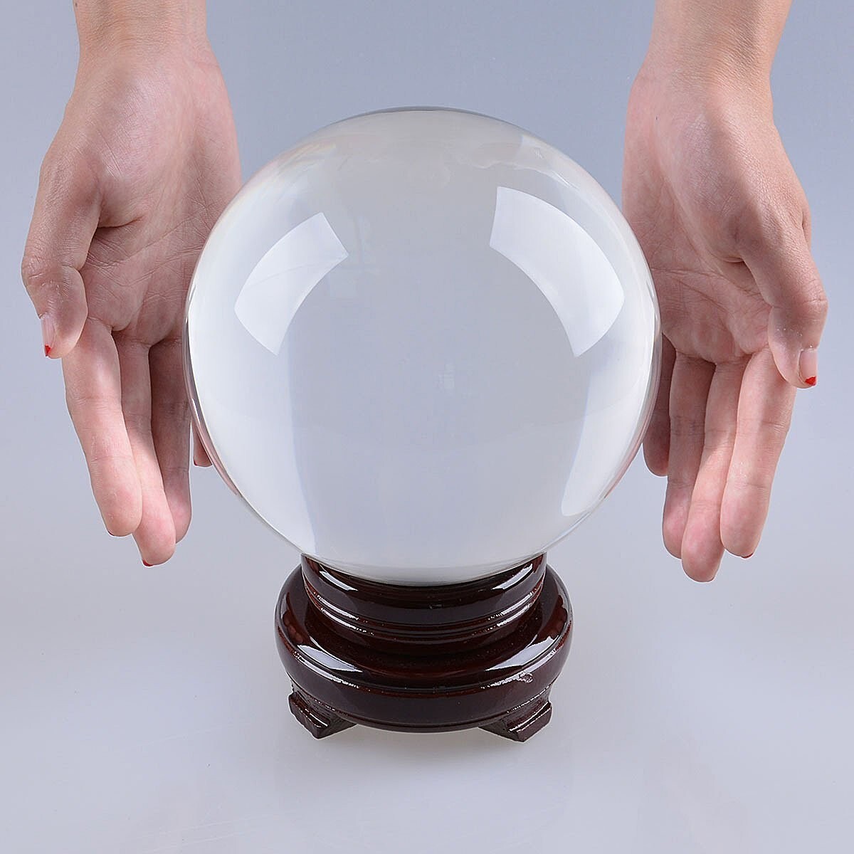 LONGWIN 150MM Clear Crystal Ball 6Inch Glass Sphere Photo Prop Free Stand LONGWIN 150MM Clear Crystal Ball 6Inch Glass Sphere Photo Prop Free Stand